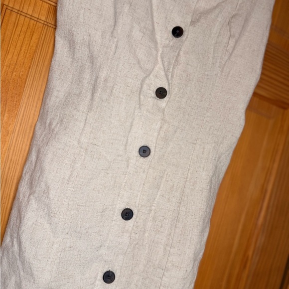 Alter’d State Linen Button Front Dress Neutral Sleeveless NWT XS - Picture 4 of 5